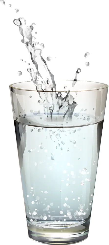 Glass with splashing water